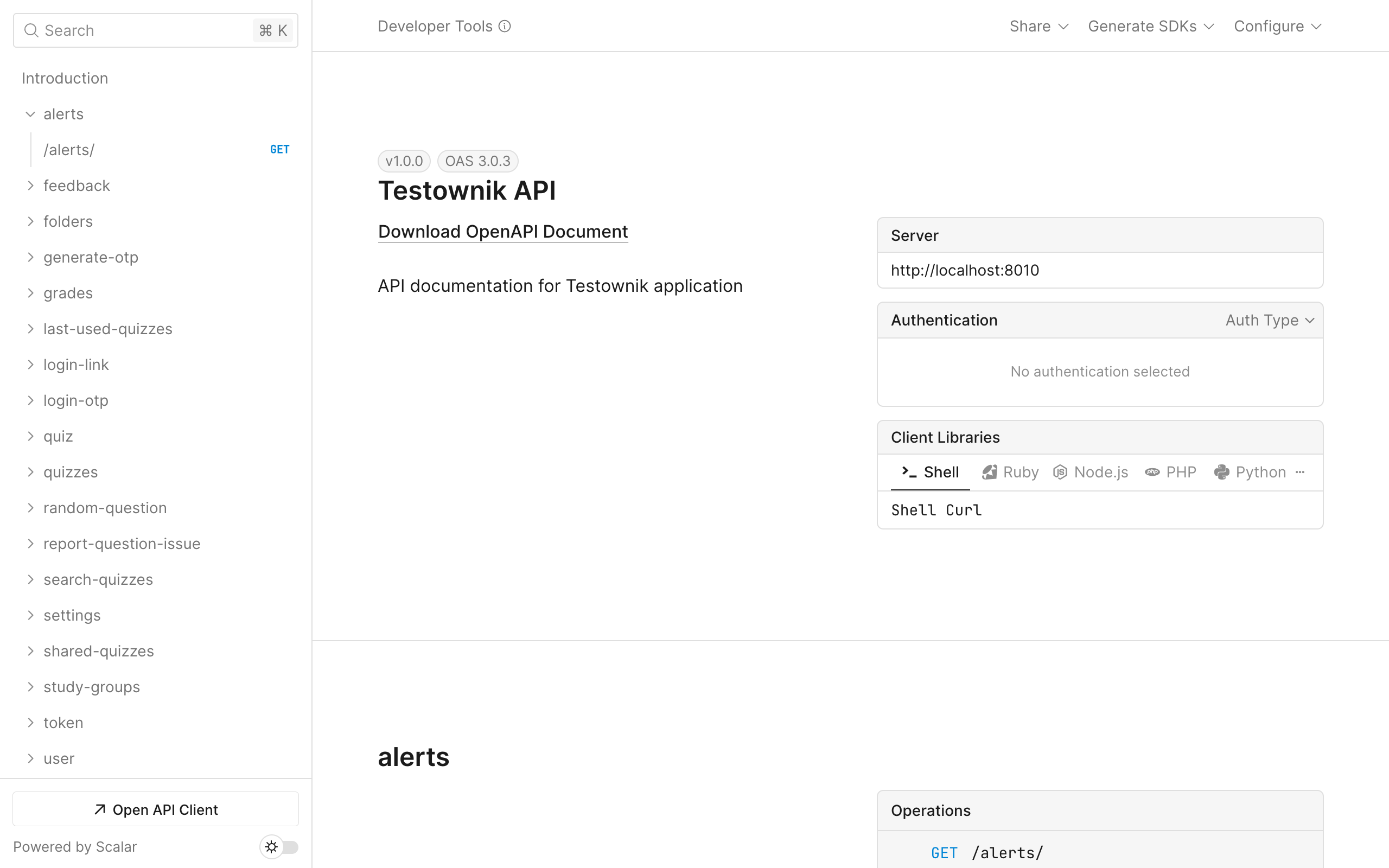 Scalar API Reference Light